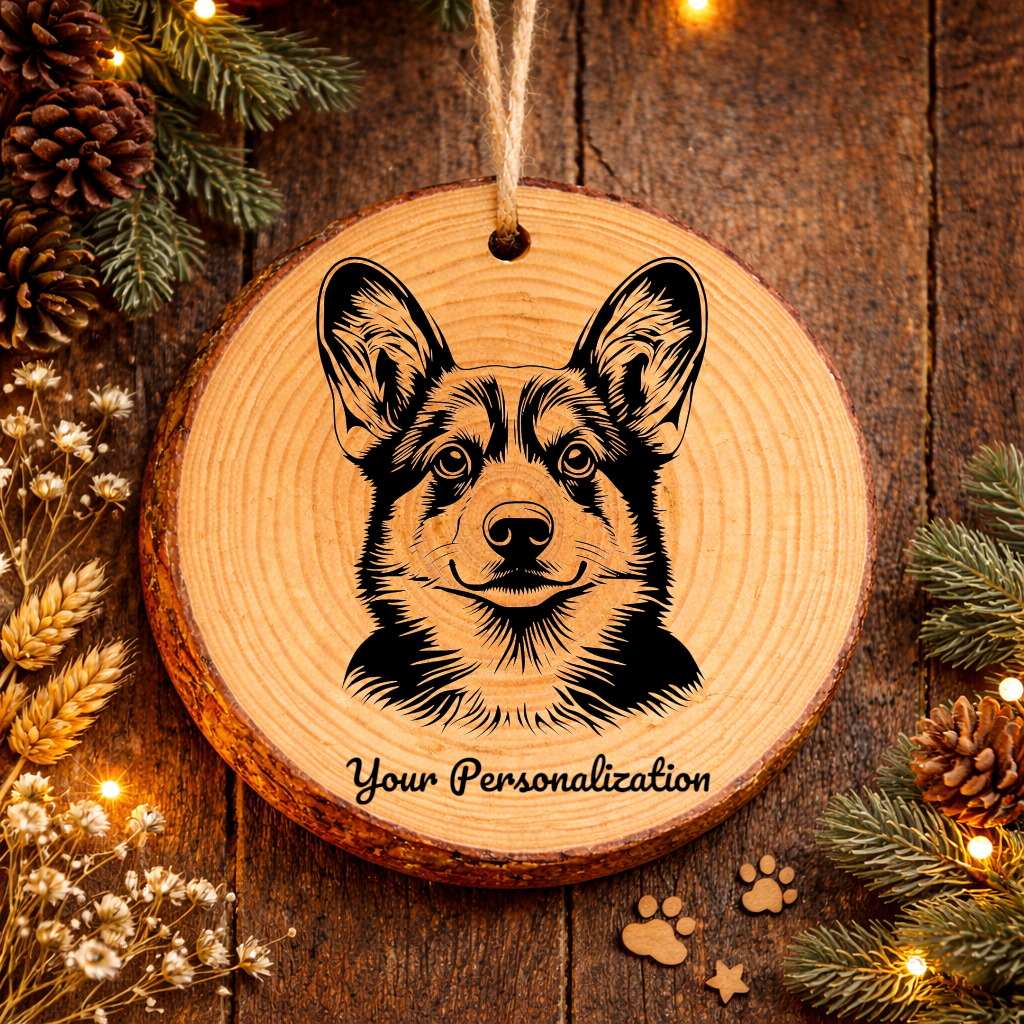 Pembroke Welsh Corgi Dog Ornament – Rustic Wooden Keepsake