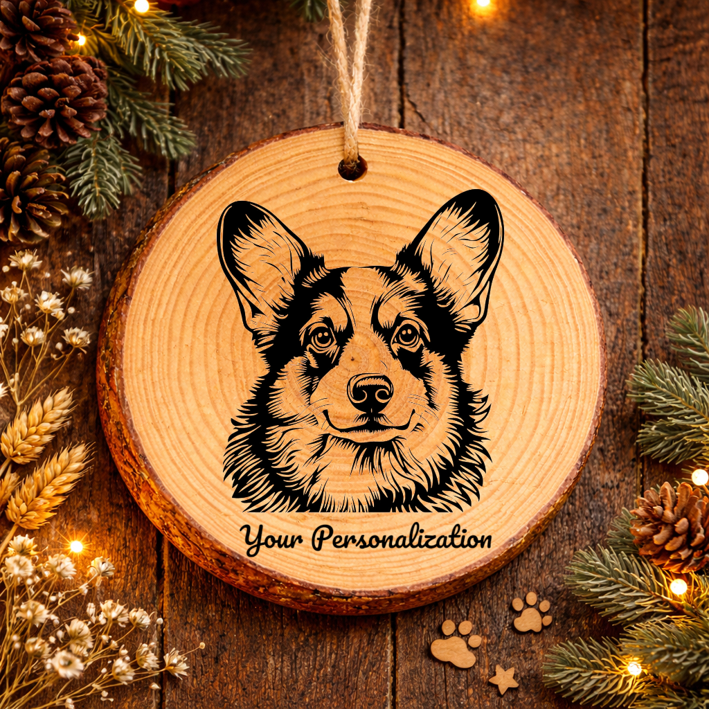 Pembroke Welsh Corgi Dog Ornament – Rustic Wooden Keepsake