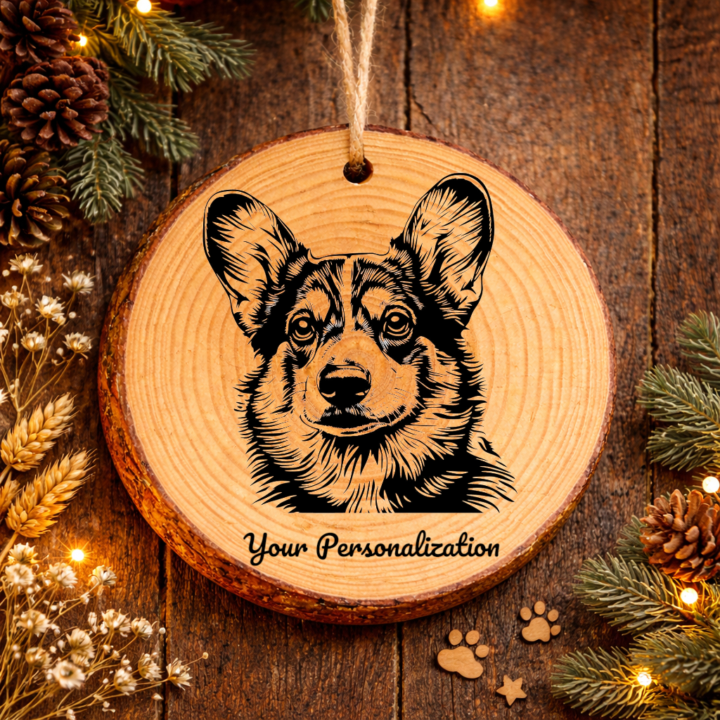 Pembroke Welsh Corgi Dog Ornament – Rustic Wooden Keepsake
