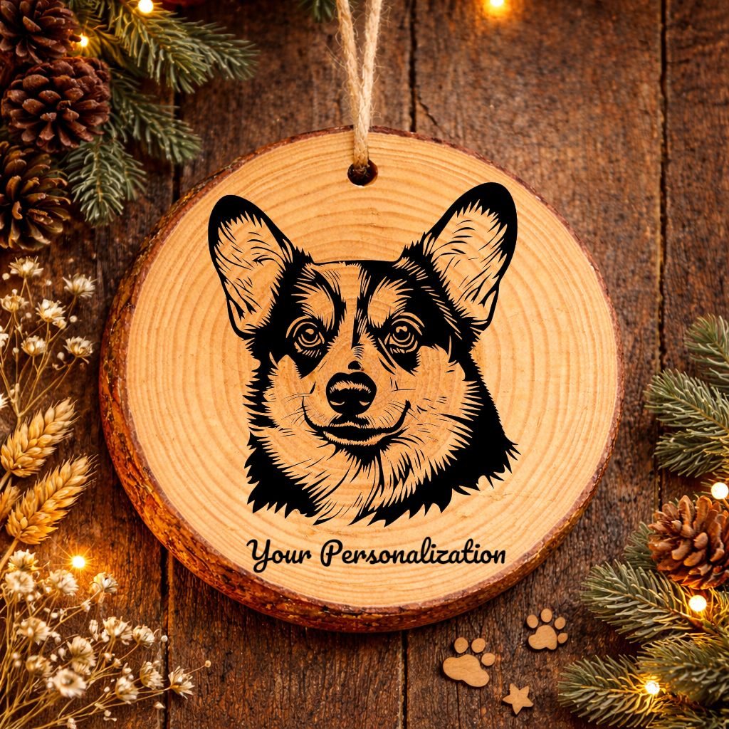Pembroke Welsh Corgi Dog Ornament – Rustic Wooden Keepsake