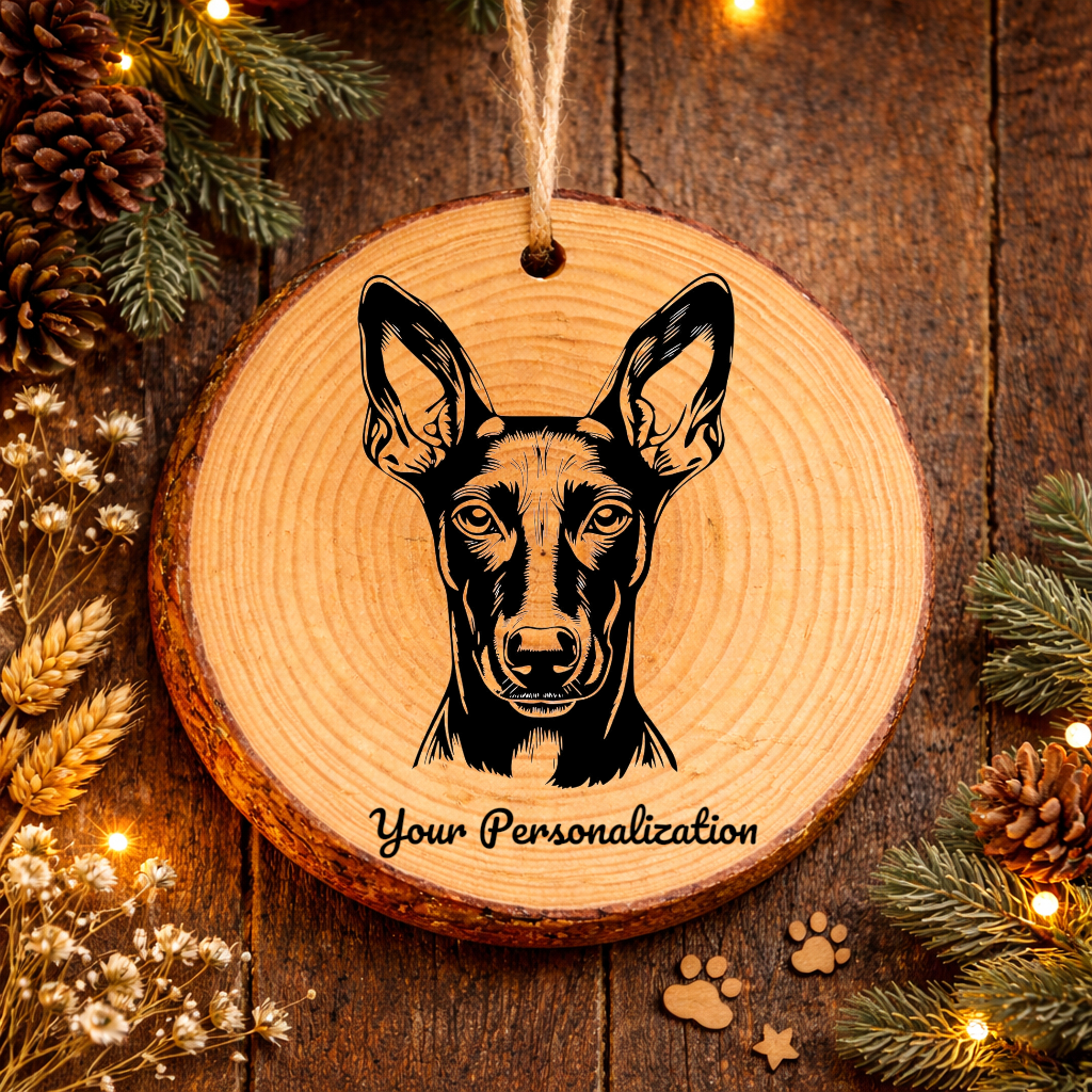 Pharaoh Hound Dog Ornament – Rustic Wooden Keepsake