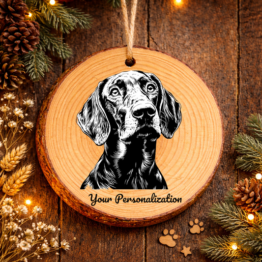 Plott Hound Dog Ornament – Rustic Wooden Keepsake