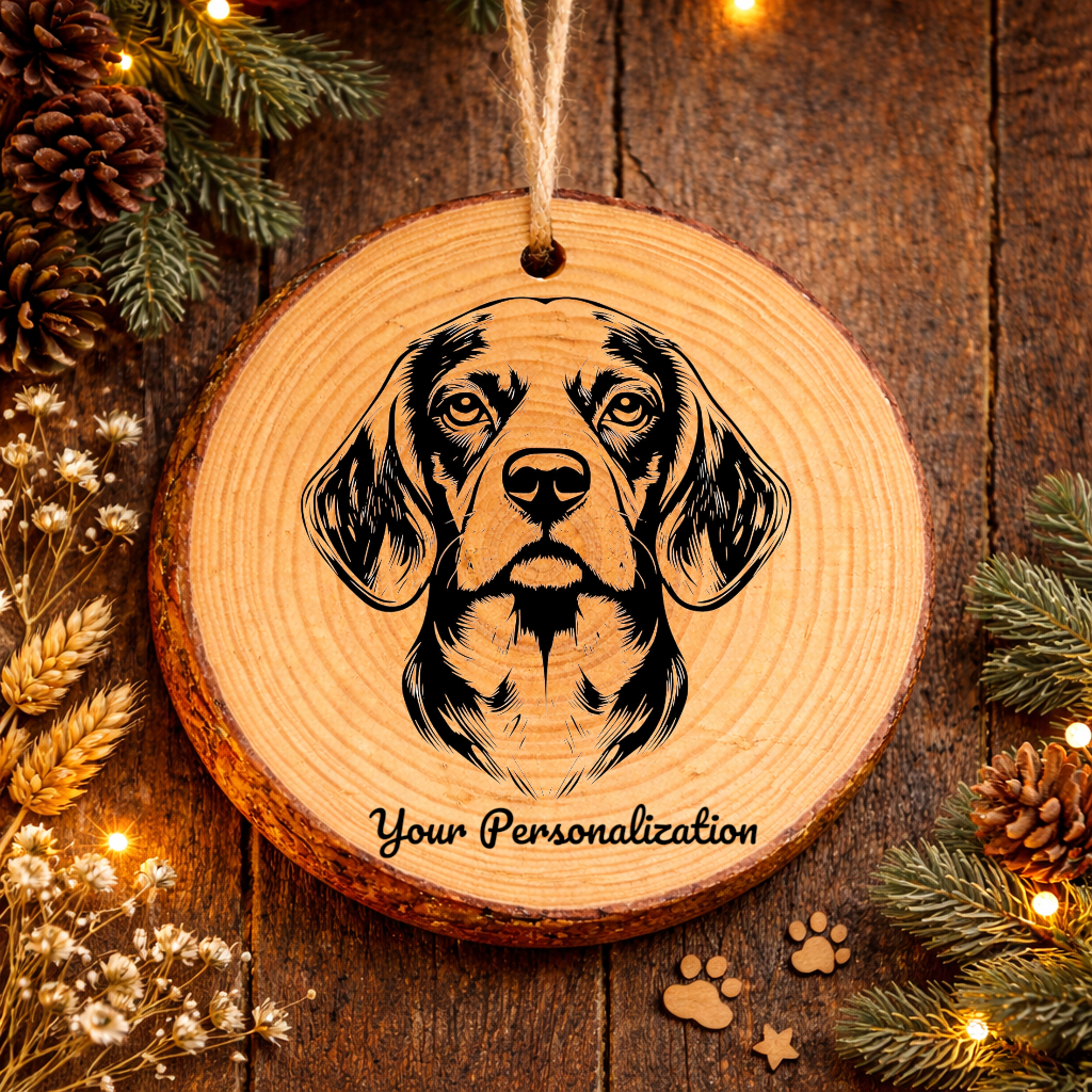 Pocket Beagle Dog Ornament – Rustic Wooden Keepsake