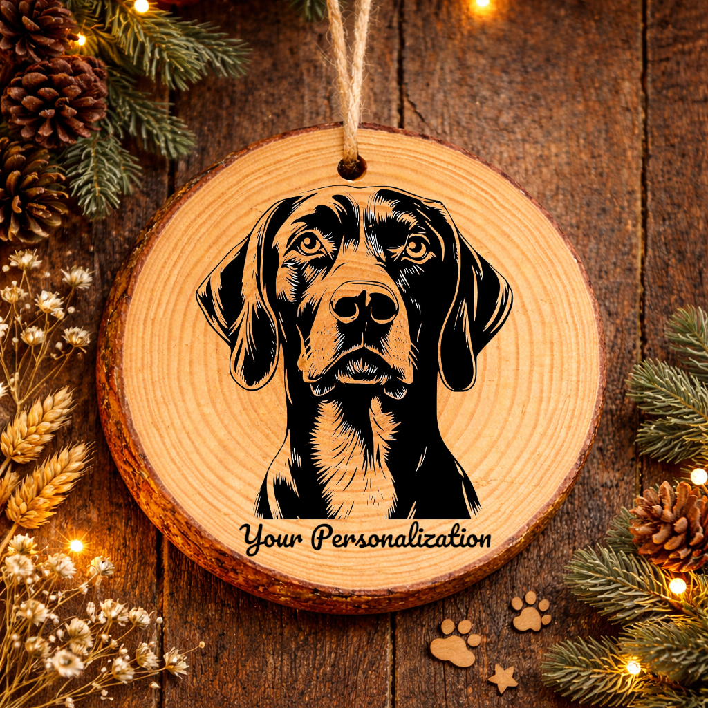 Pointer Dog Ornament – Rustic Wooden Keepsake
