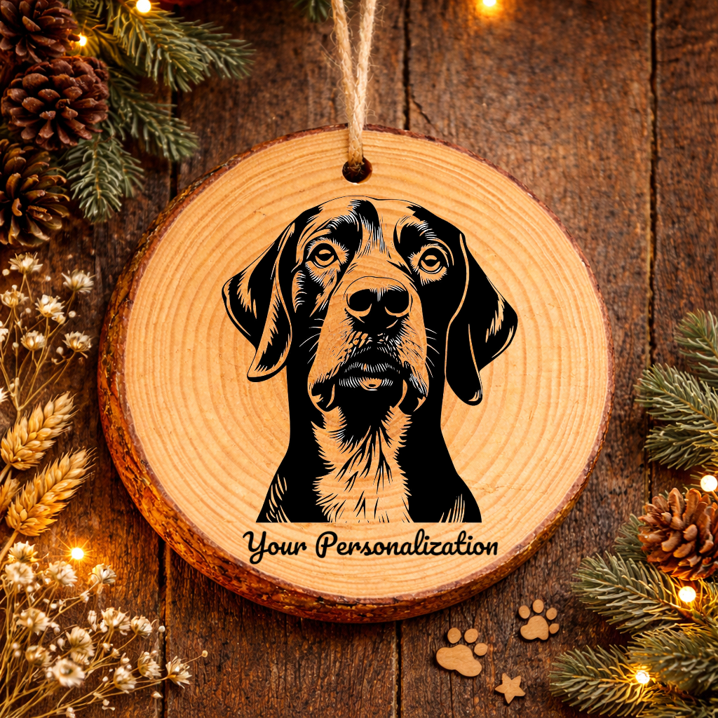 Pointer Dog Ornament – Rustic Wooden Keepsake