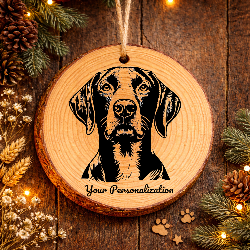 Pointer Dog Ornament – Rustic Wooden Keepsake