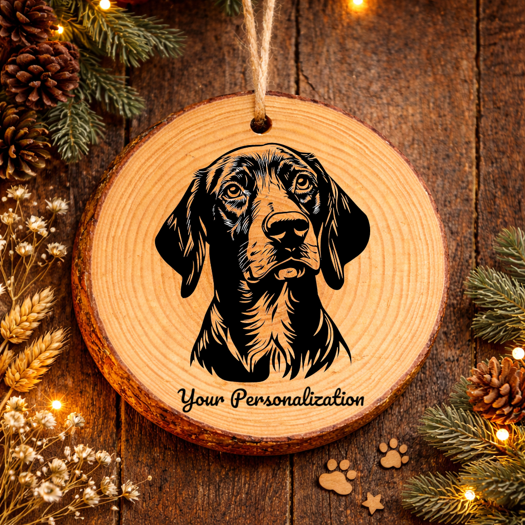 Pointer Dog Ornament – Rustic Wooden Keepsake