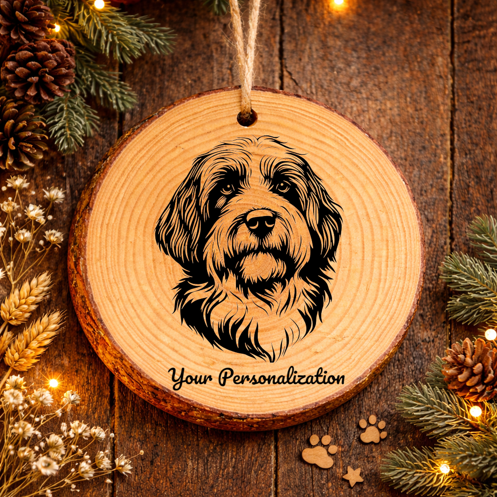 Polish Lowland Sheepdog Dog Ornament – Rustic Wooden Keepsake