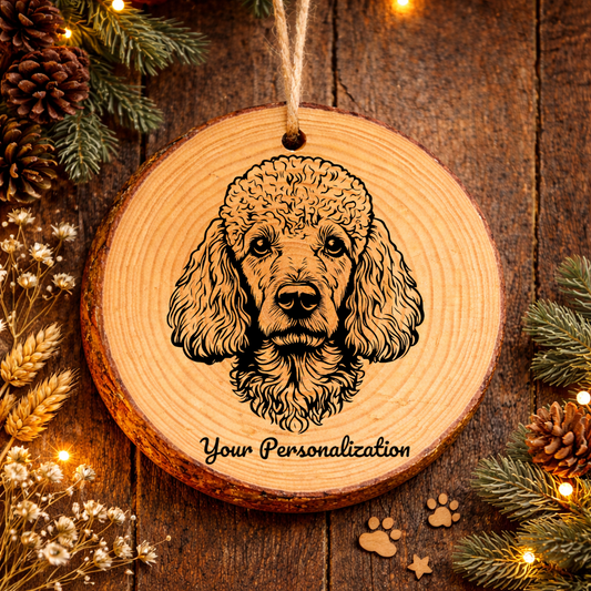 Poodle Dog Ornament – Rustic Wooden Keepsake