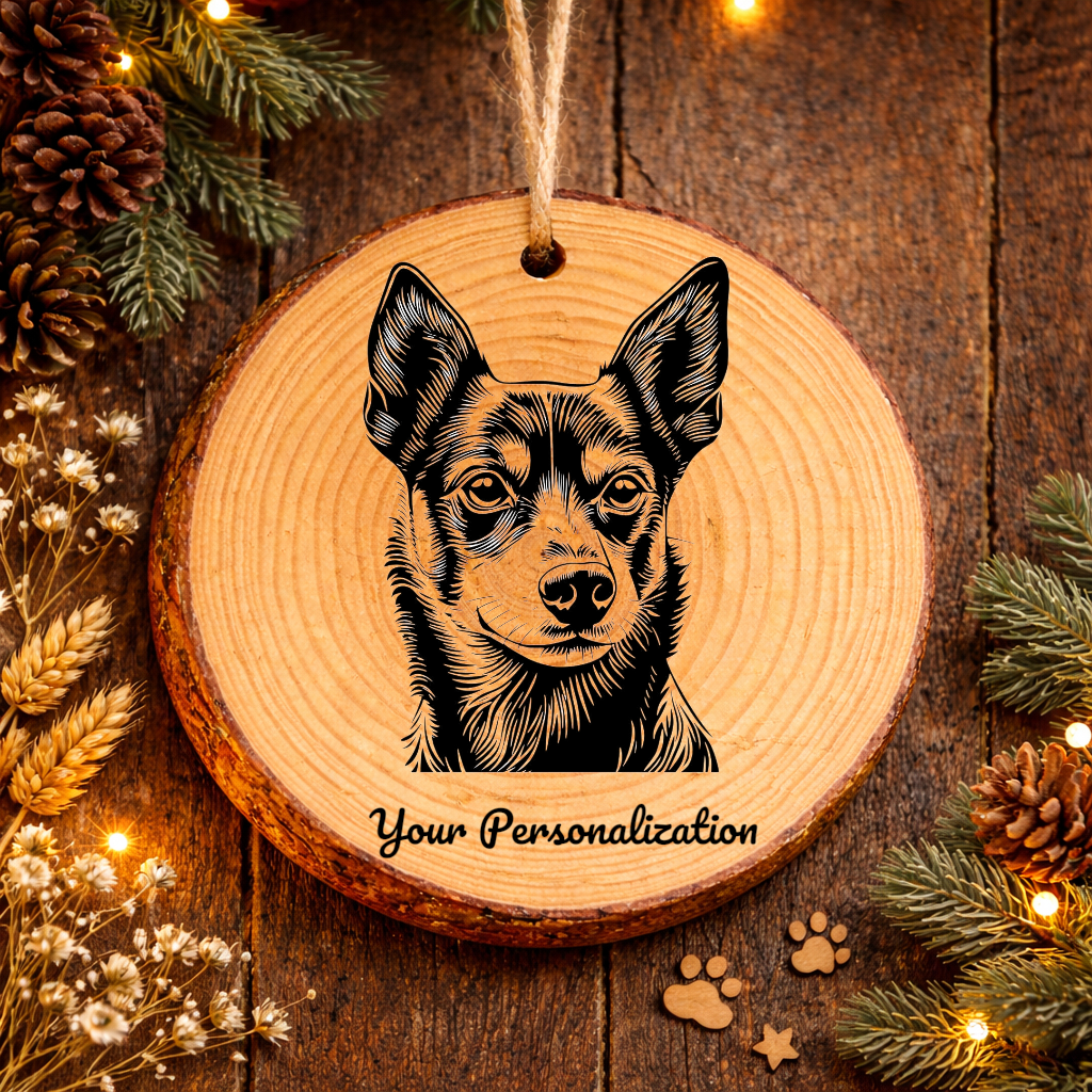 Portuguese Podengo Dog Ornament – Rustic Wooden Keepsake