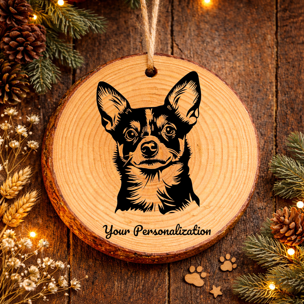 Portuguese Podengo Dog Ornament – Rustic Wooden Keepsake