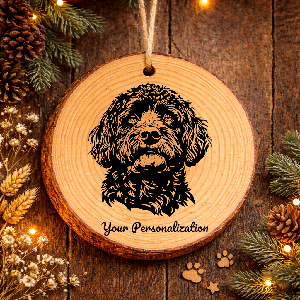 Portuguese Water Dog Dog Ornament – Rustic Wooden Keepsake