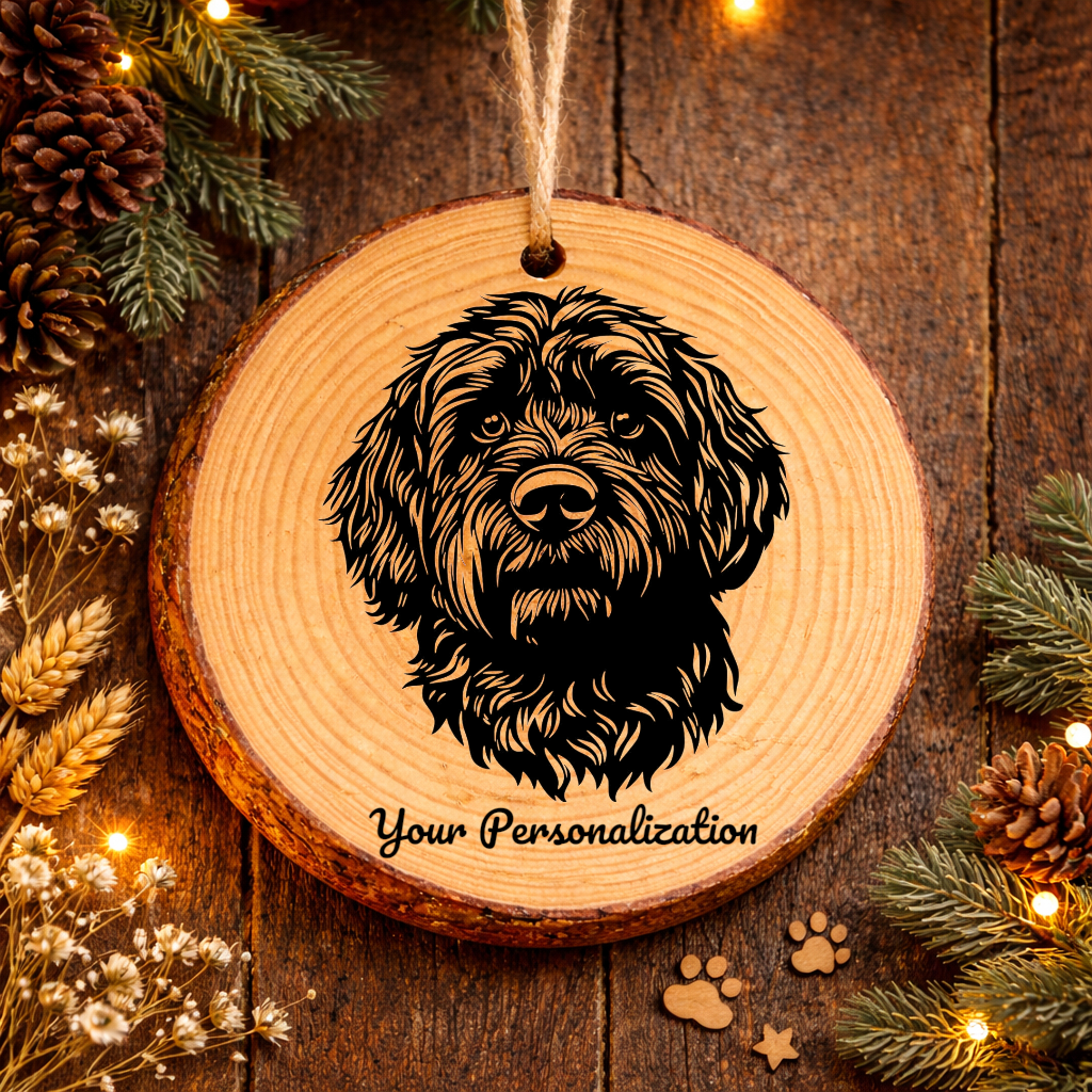 Portuguese Water Dog Dog Ornament – Rustic Wooden Keepsake