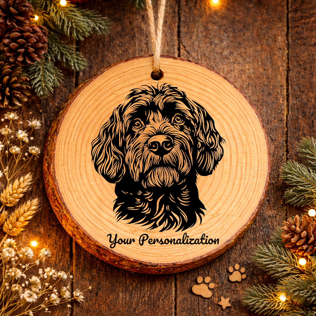 Portuguese Water Dog Dog Ornament – Rustic Wooden Keepsake