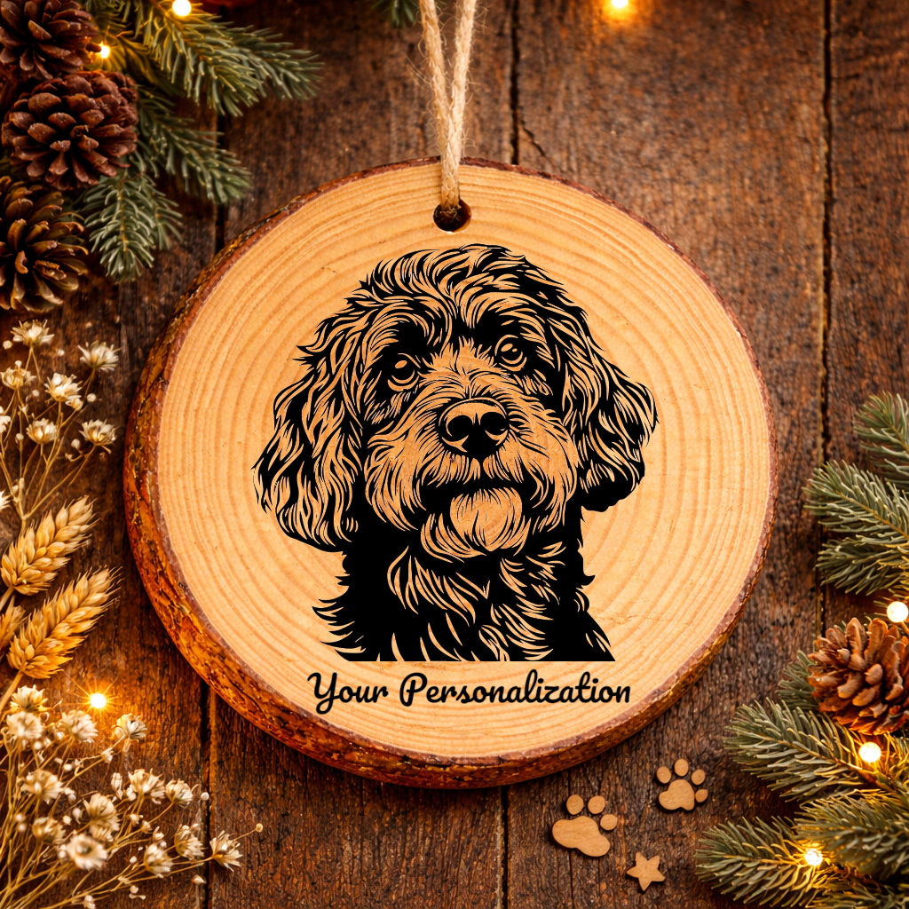 Portuguese Water Dog Dog Ornament – Rustic Wooden Keepsake