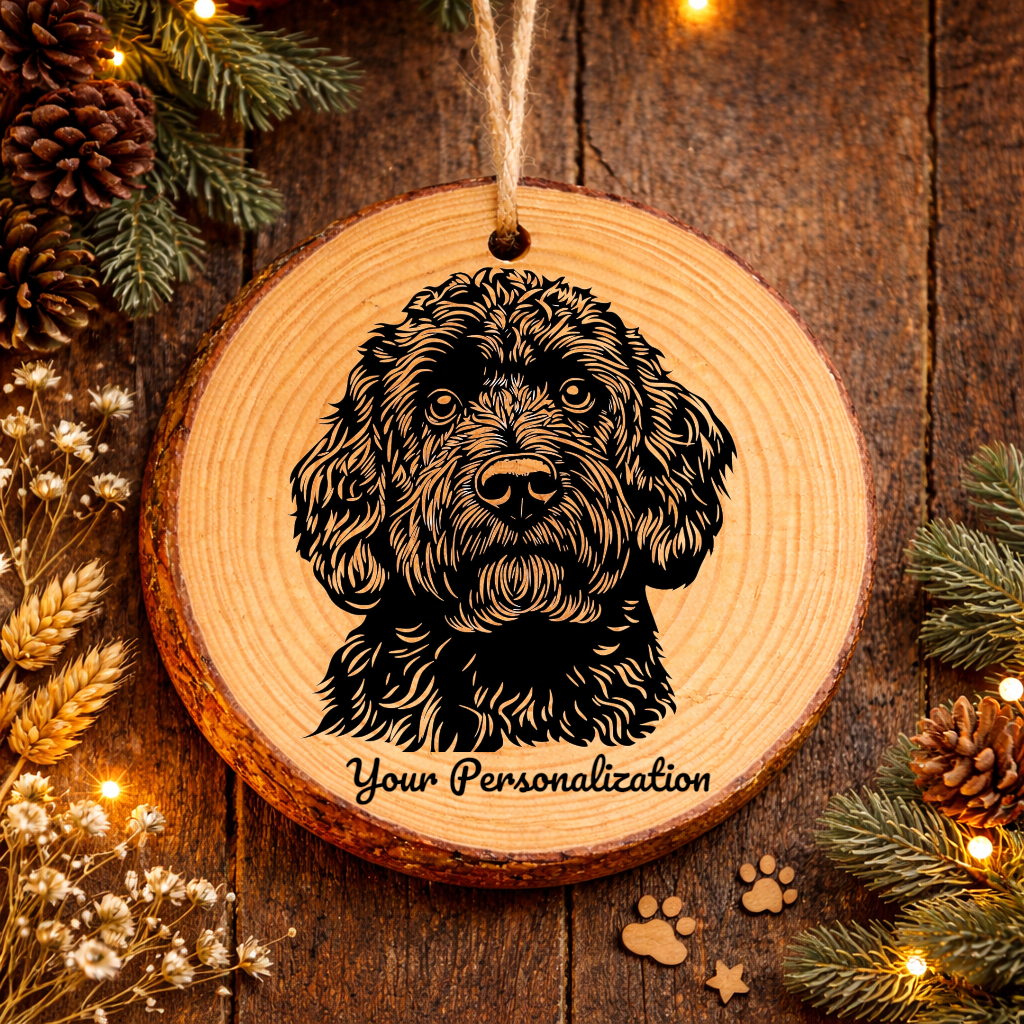 Portuguese Water Dog Dog Ornament – Rustic Wooden Keepsake