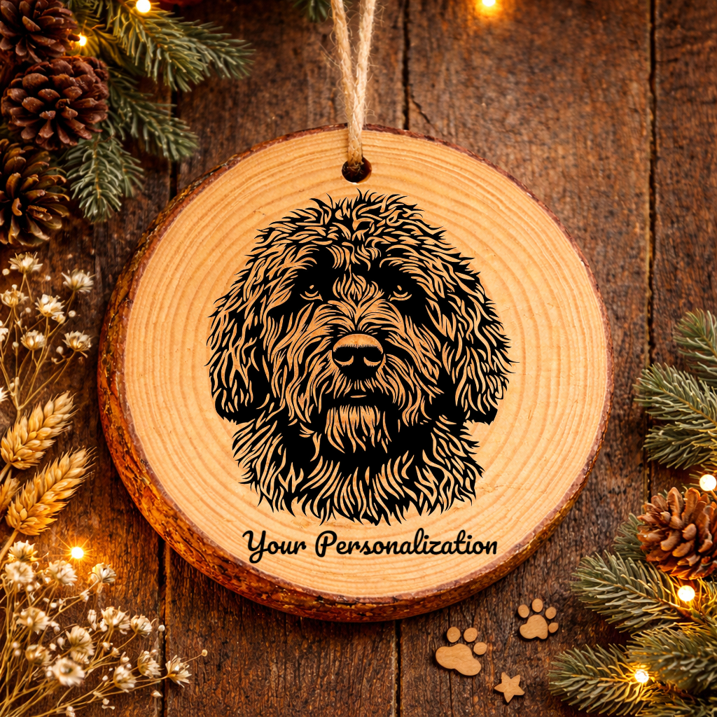 Puli Dog Ornament – Rustic Wooden Keepsake