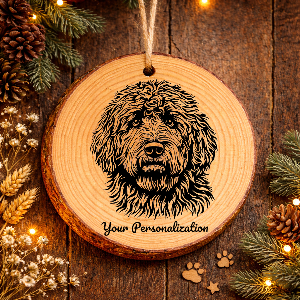 Puli Dog Ornament – Rustic Wooden Keepsake