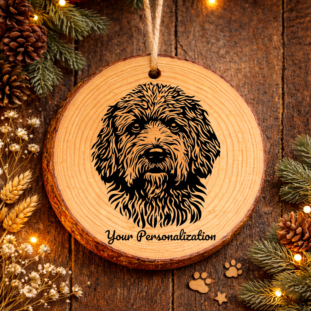 Puli Dog Ornament – Rustic Wooden Keepsake