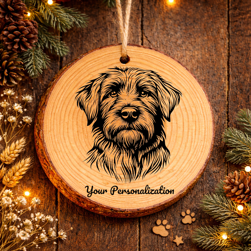 Pyrenean Shepherd Dog Ornament – Rustic Wooden Keepsake