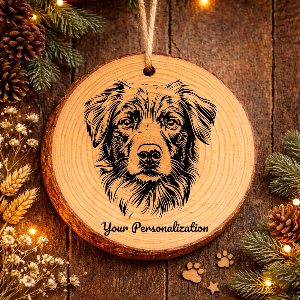 Pyrenean Shepherd Dog Ornament – Rustic Wooden Keepsake