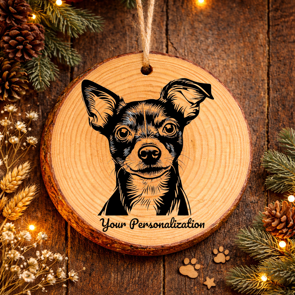 Rat Terrier Dog Ornament – Rustic Wooden Keepsake