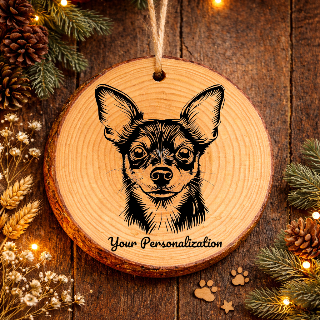 Rat Terrier Dog Ornament – Rustic Wooden Keepsake