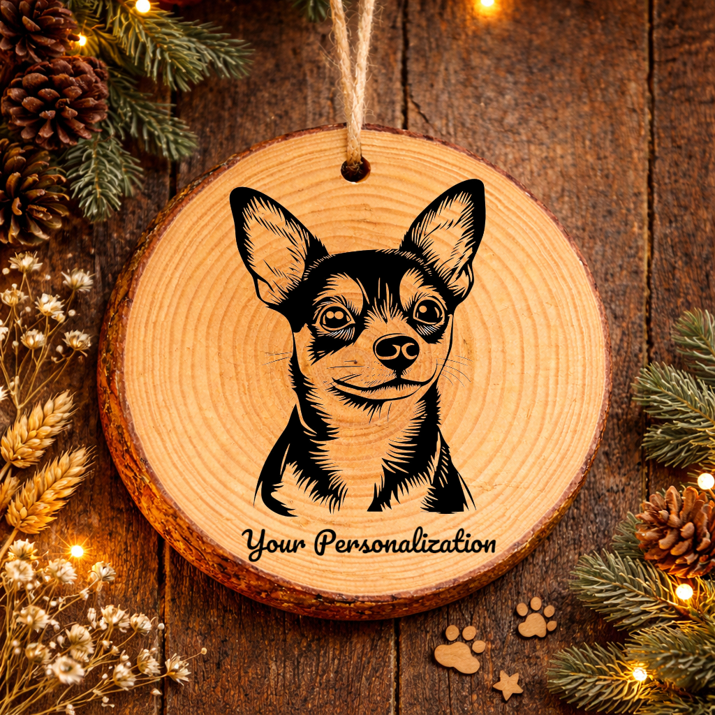 Rat Terrier Dog Ornament – Rustic Wooden Keepsake