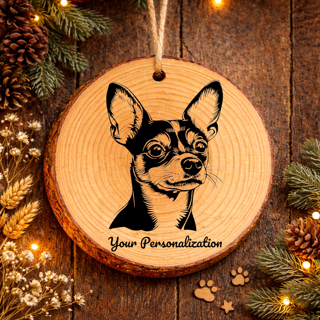 Rat Terrier Dog Ornament – Rustic Wooden Keepsake