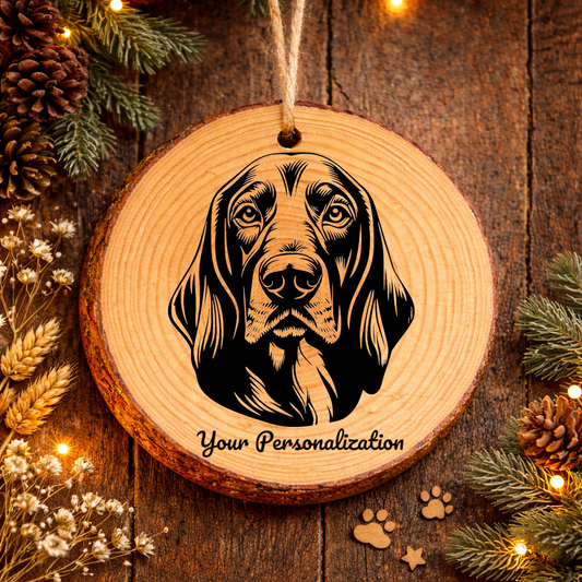 Redbone Coonhound Dog Ornament – Rustic Wooden Keepsake