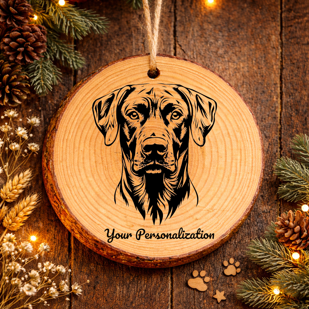 Rhodesian Ridgeback Dog Ornament – Rustic Wooden Keepsake