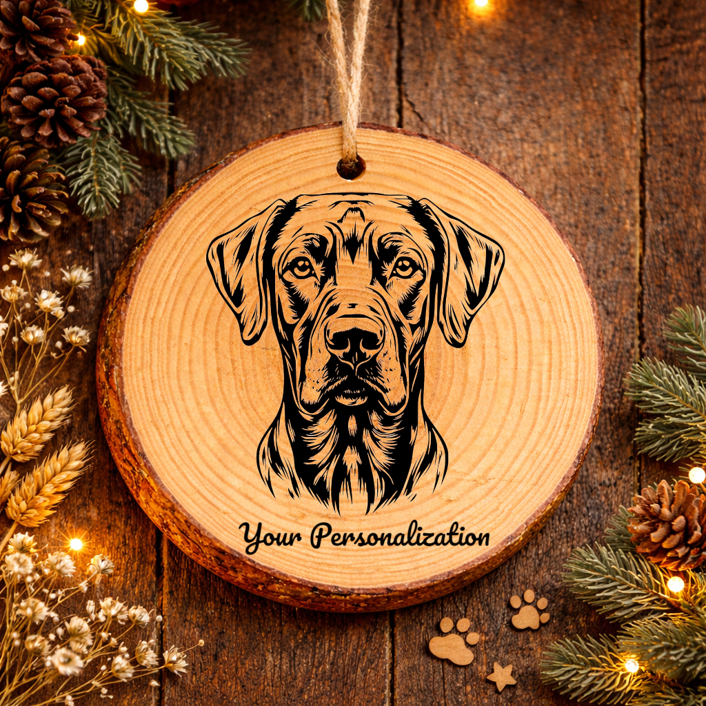 Rhodesian Ridgeback Dog Ornament – Rustic Wooden Keepsake