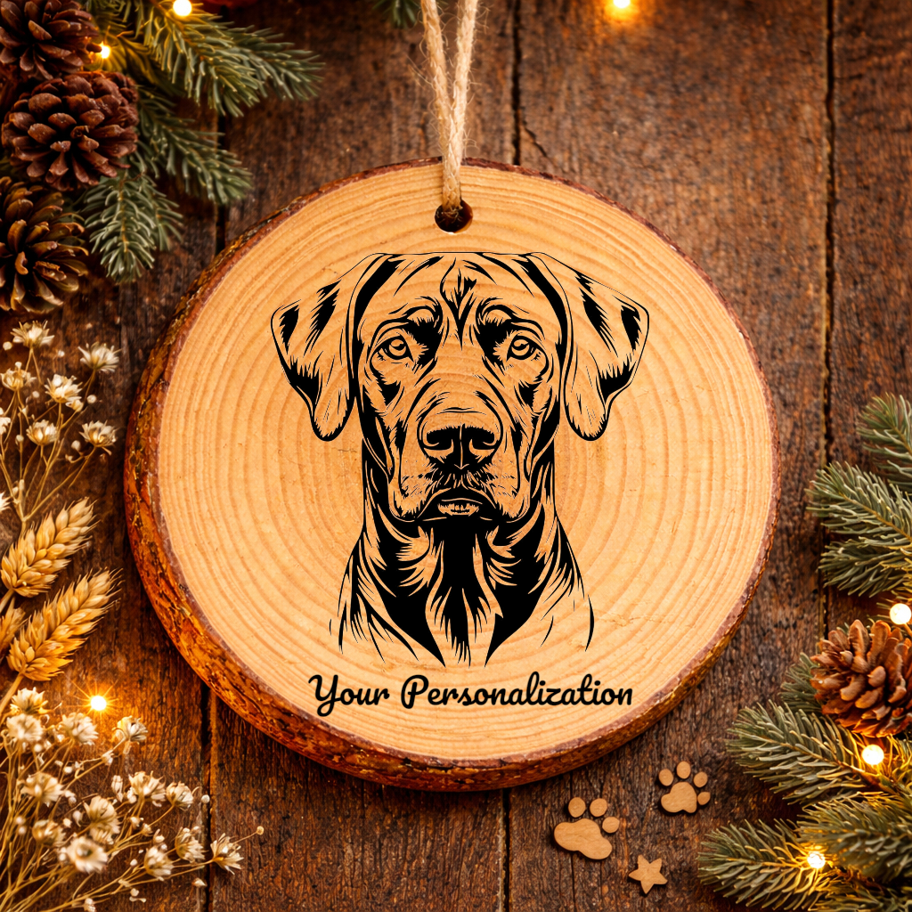 Rhodesian Ridgeback Dog Ornament – Rustic Wooden Keepsake