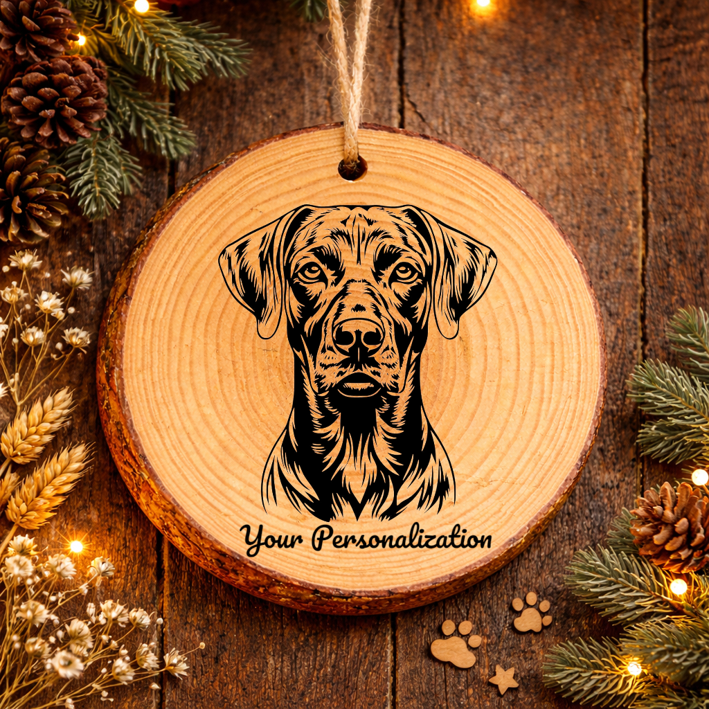 Rhodesian Ridgeback Dog Ornament – Rustic Wooden Keepsake