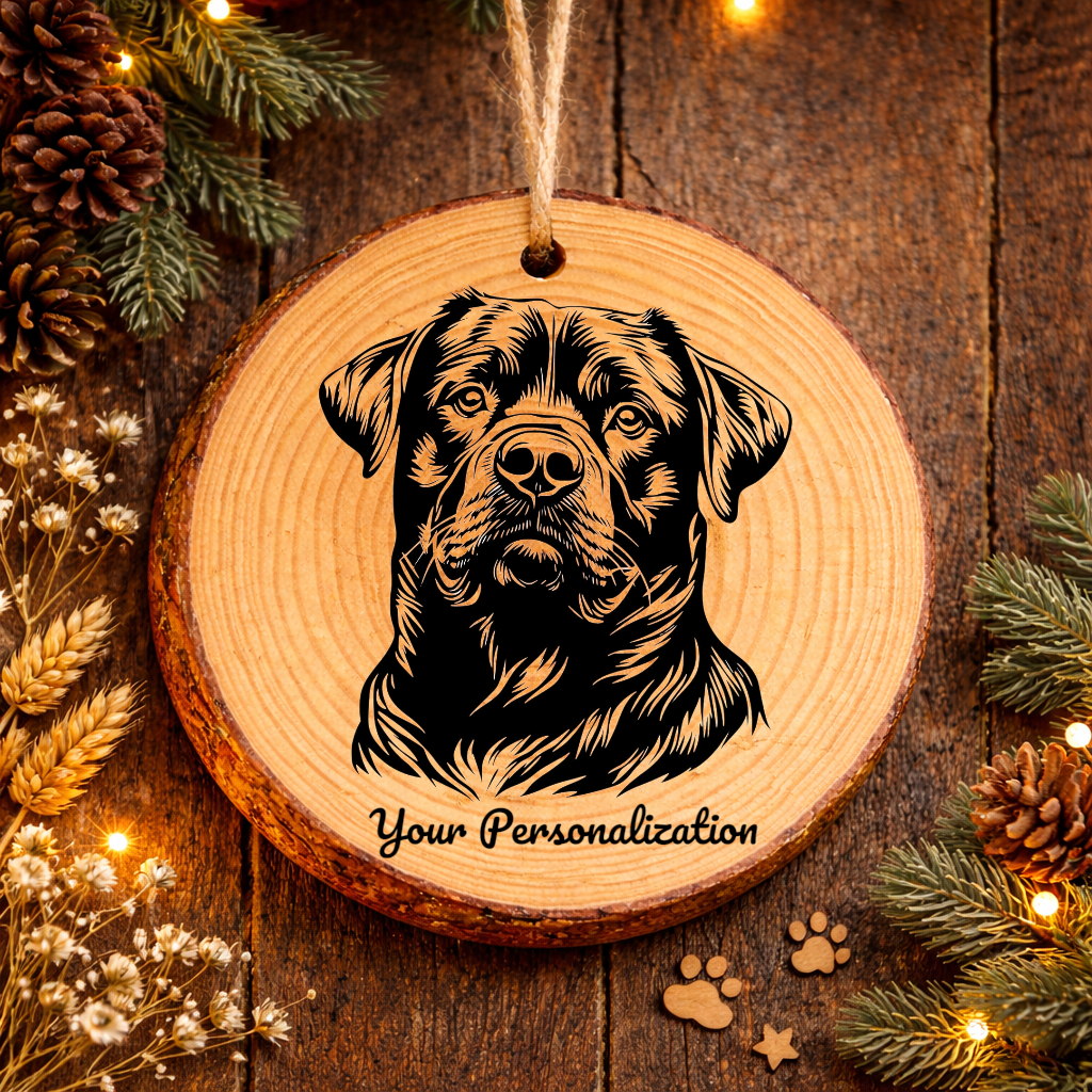Rottweiler Dog Ornament – Rustic Wooden Keepsake