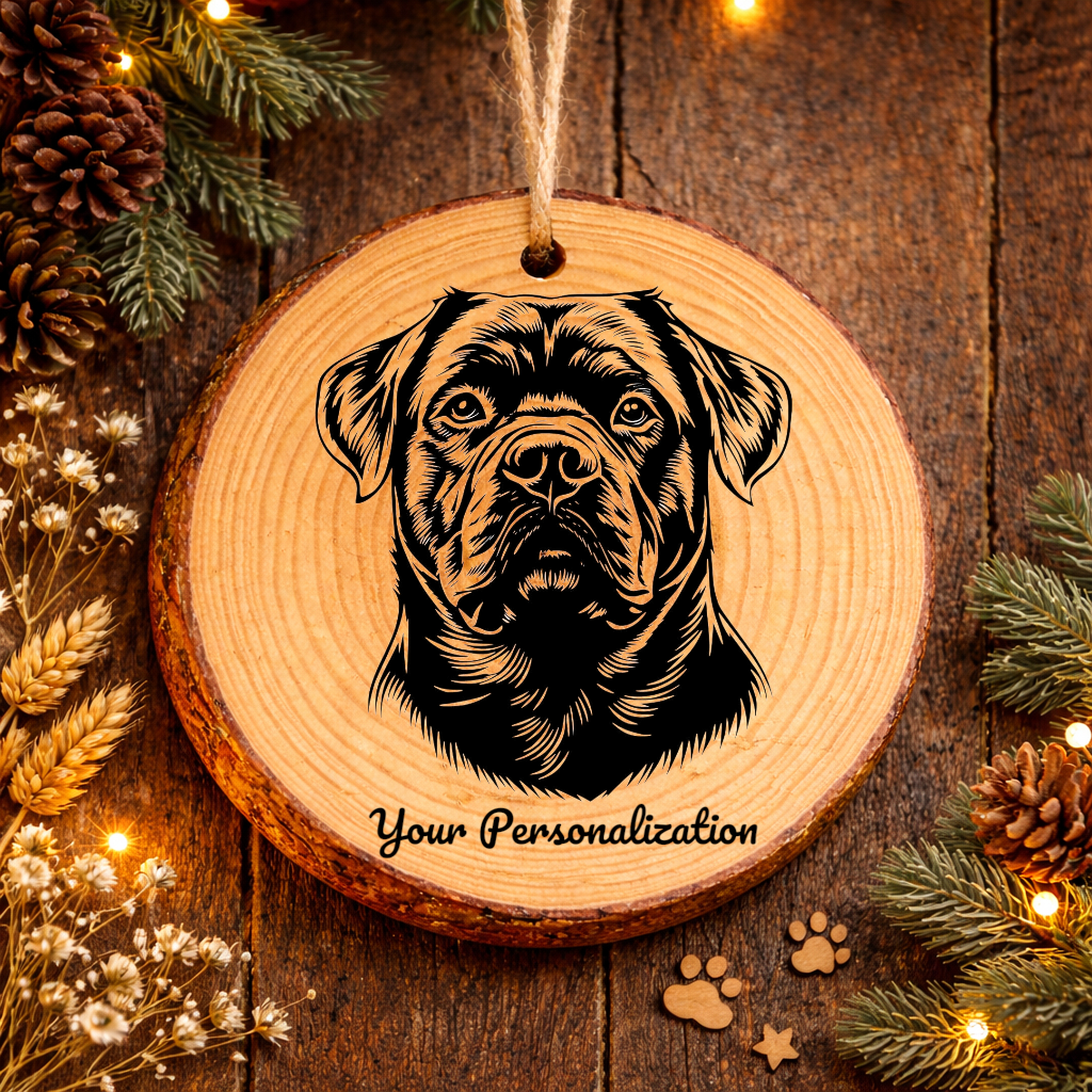 Rottweiler Dog Ornament – Rustic Wooden Keepsake
