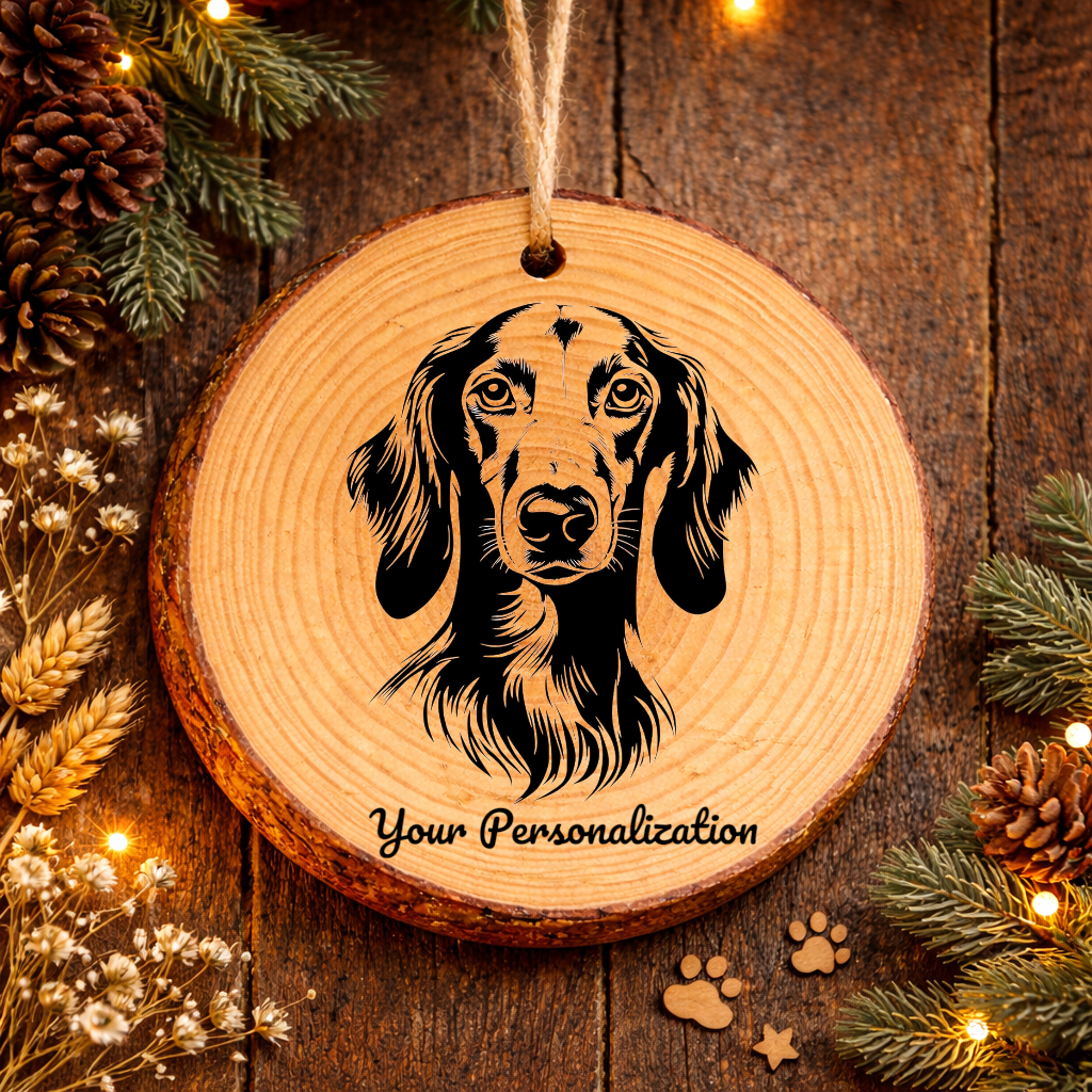 Saluki Dog Ornament – Rustic Wooden Keepsake