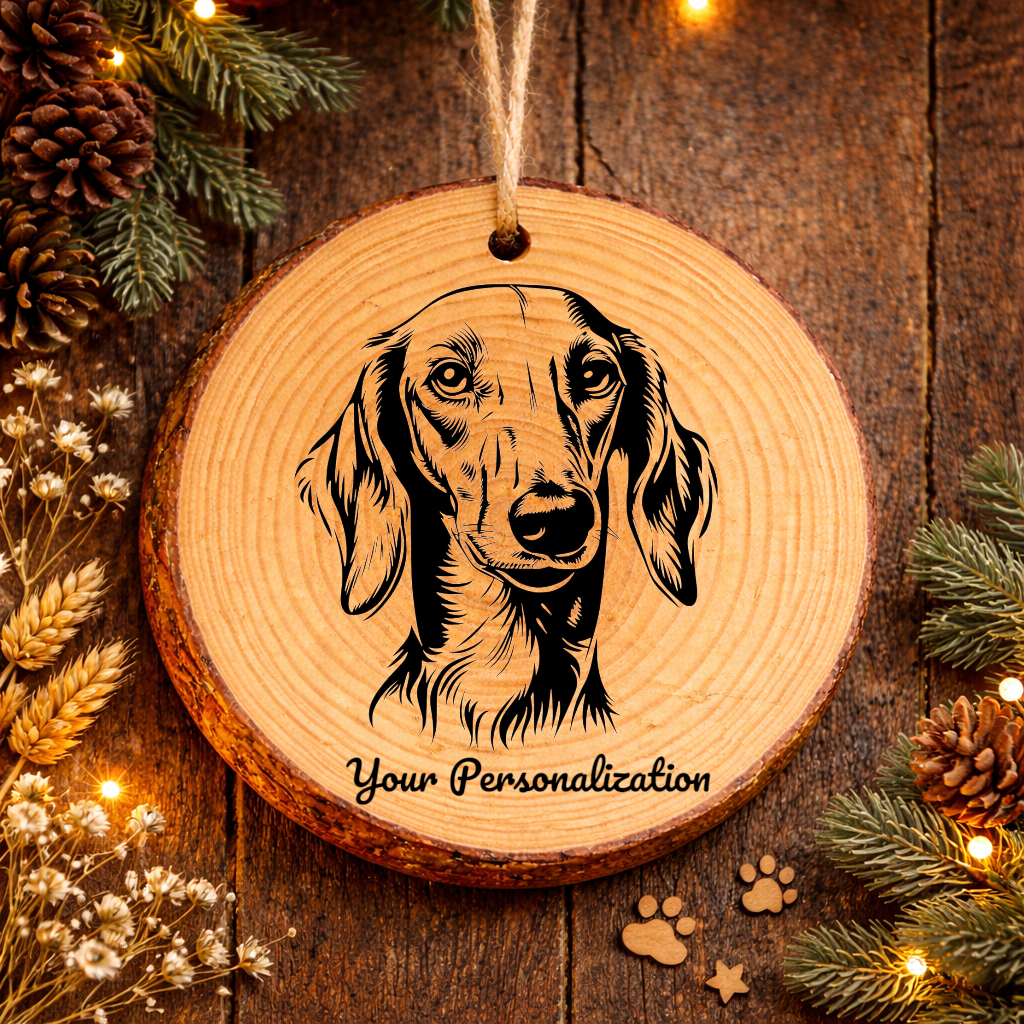 Saluki Dog Ornament – Rustic Wooden Keepsake