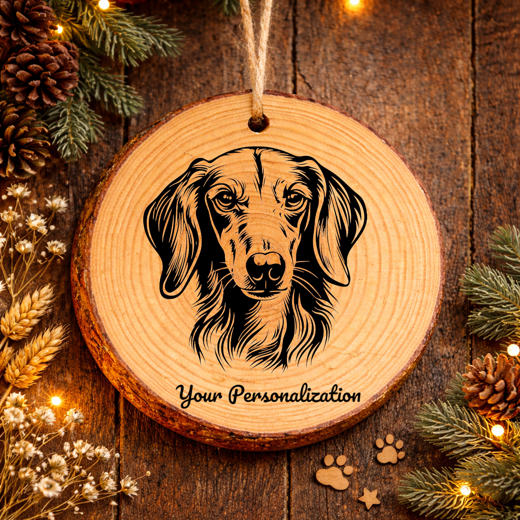 Saluki Dog Ornament – Rustic Wooden Keepsake