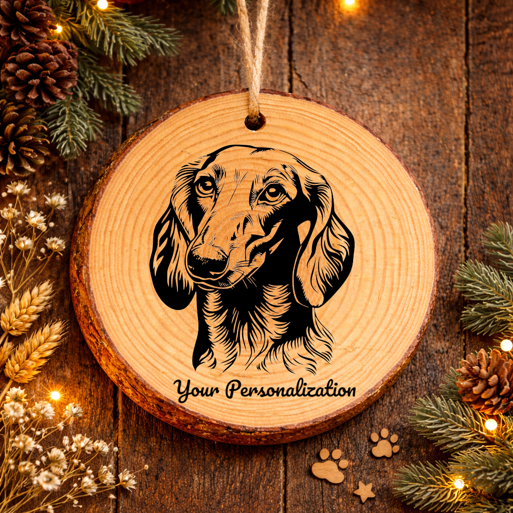 Saluki Dog Ornament – Rustic Wooden Keepsake