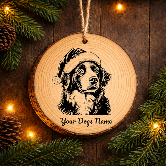 Appenzeller Sennenhund Santa Hat Dog Rustic Pine Christmas Ornament