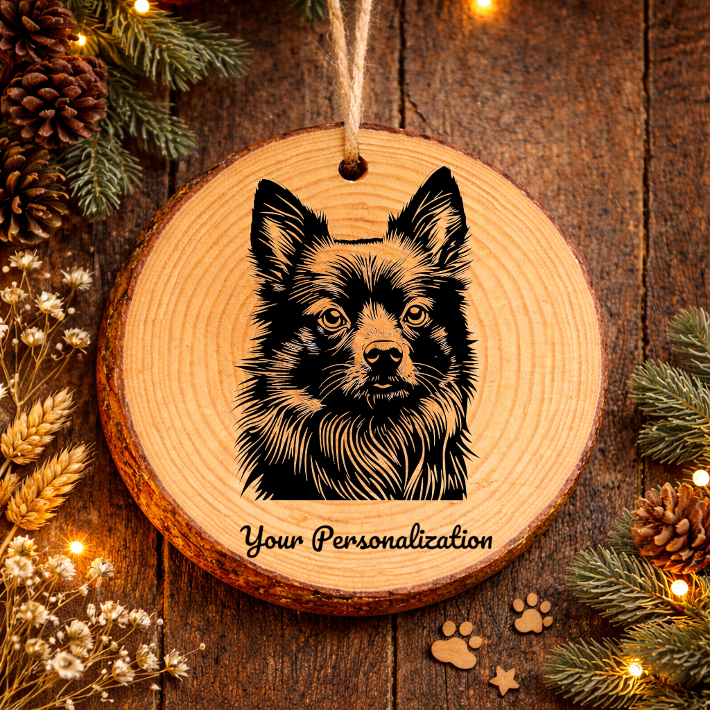 Schipperke Dog Ornament – Rustic Wooden Keepsake