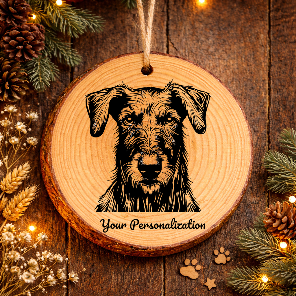 Scottish Deerhound Dog Ornament – Rustic Wooden Keepsake