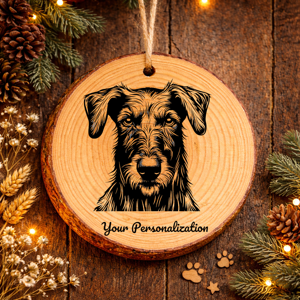 Scottish Deerhound Dog Ornament – Rustic Wooden Keepsake
