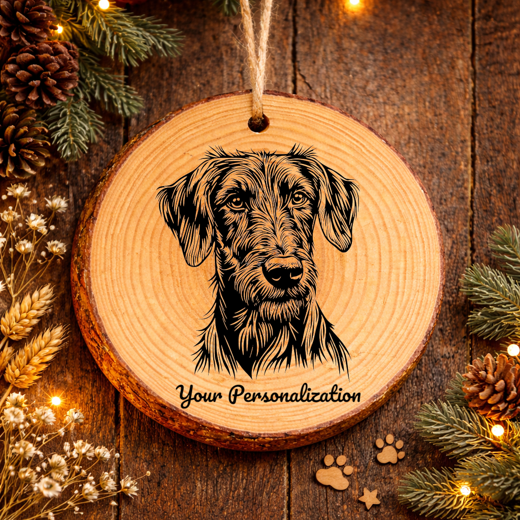 Scottish Deerhound Dog Ornament – Rustic Wooden Keepsake