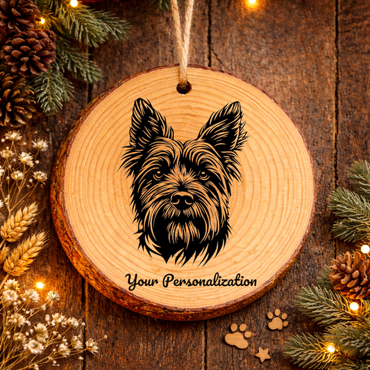 Skye Terrier Dog Ornament – Rustic Wooden Keepsake