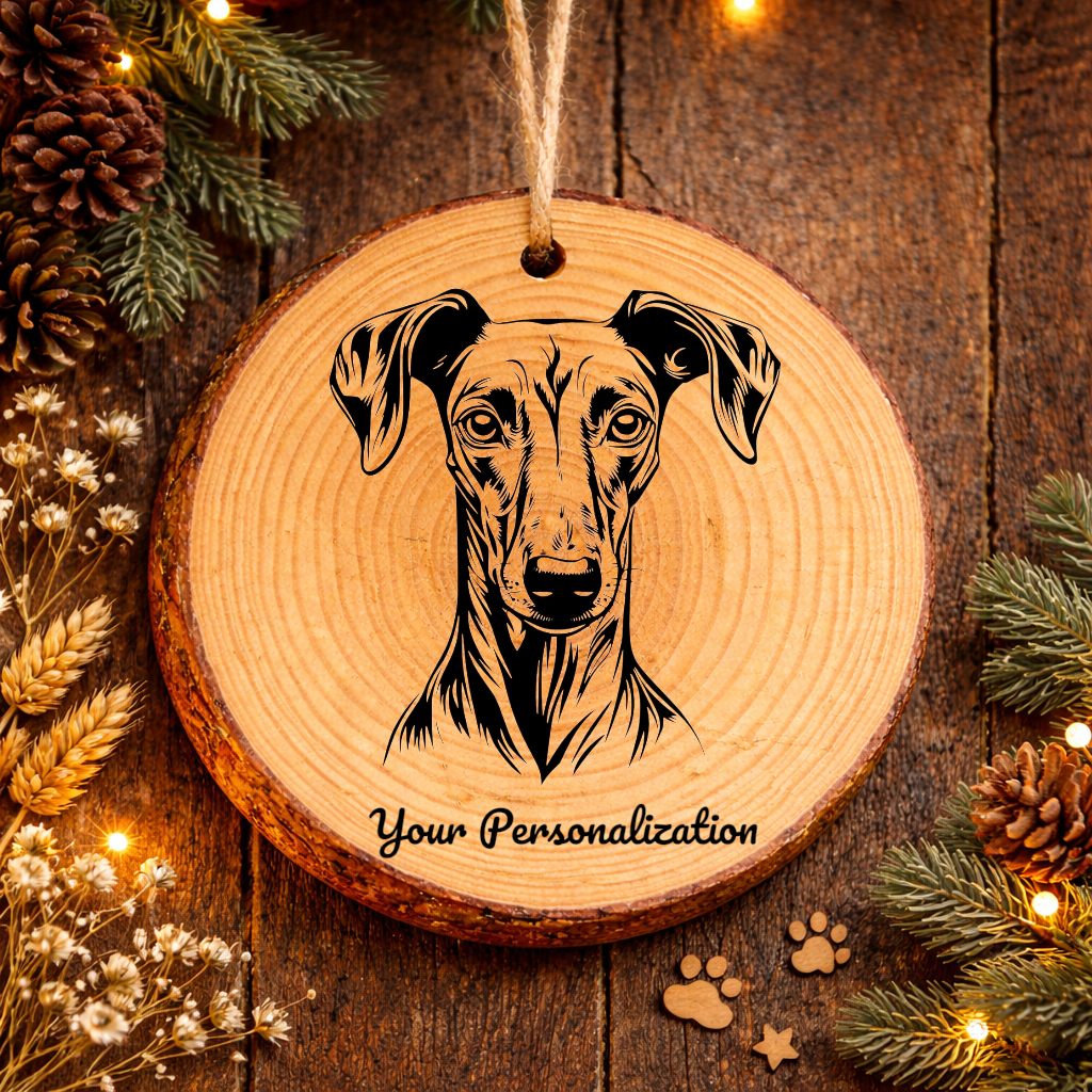 Sloughi Dog Ornament – Rustic Wooden Keepsake