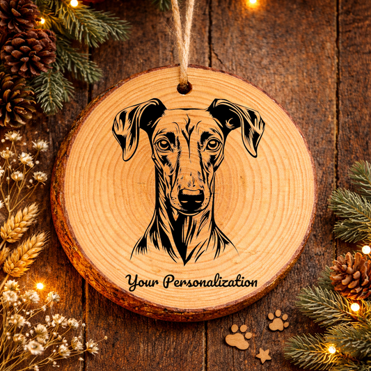 Sloughi Dog Ornament – Rustic Wooden Keepsake