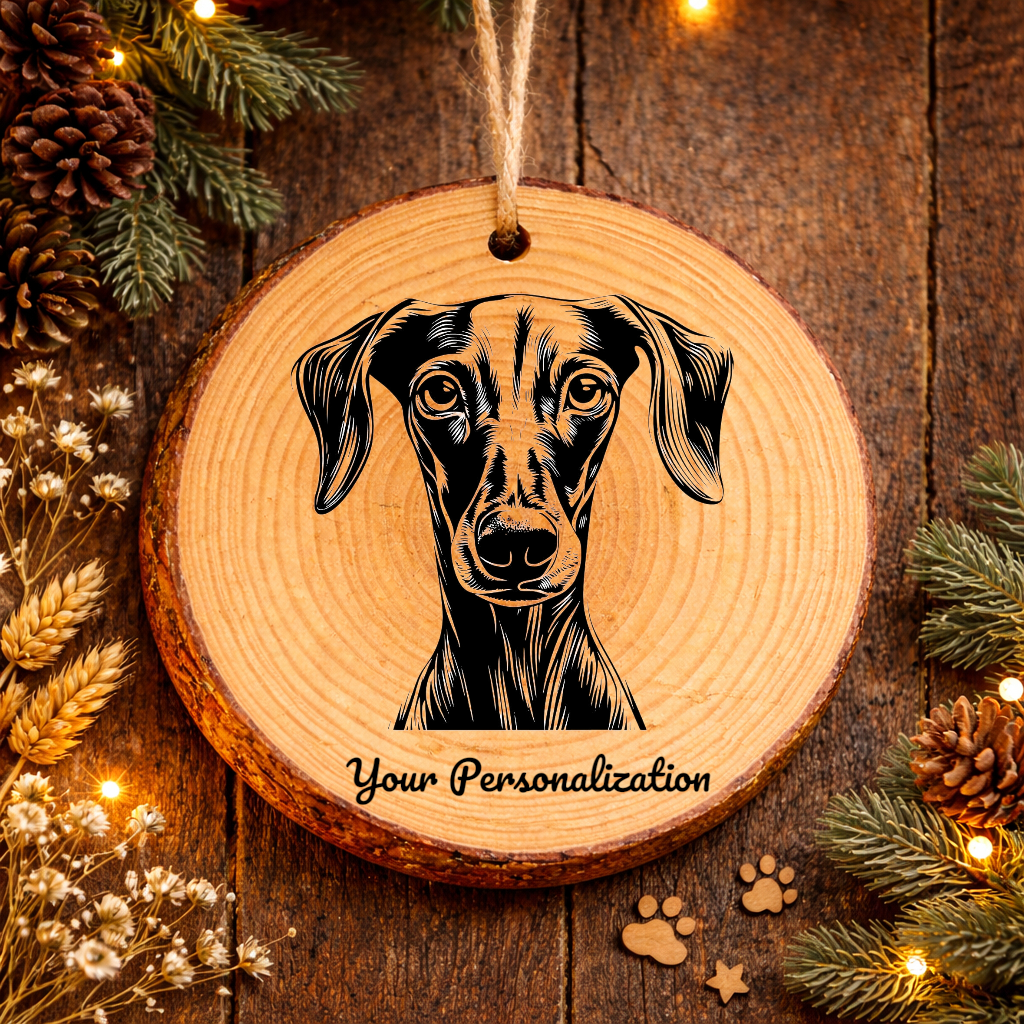 Sloughi Dog Ornament – Rustic Wooden Keepsake