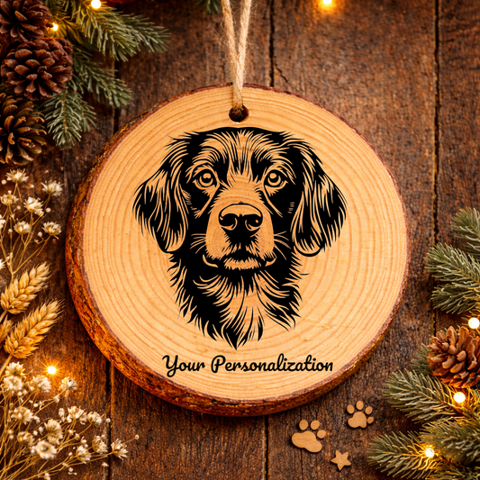 Small Munsterlander Dog Ornament – Rustic Wooden Keepsake